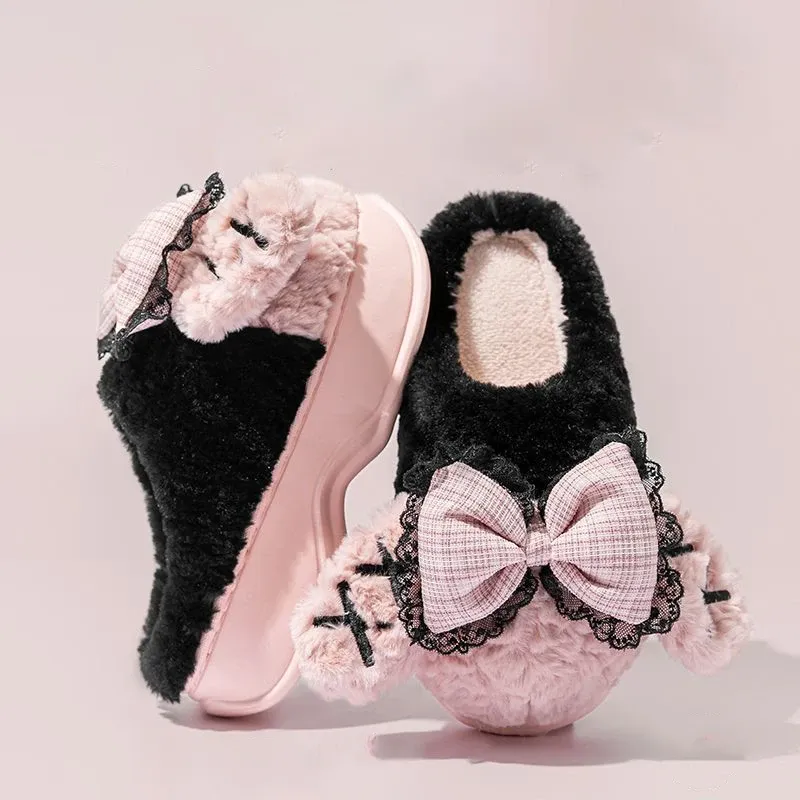 Women's Fluffy Cat Paw Slippers - Cozy Closed Heel Home Shoes, Warm Winter Slip-On Loafers with Animal Claw Design for Ultimate Comfort showcase 42