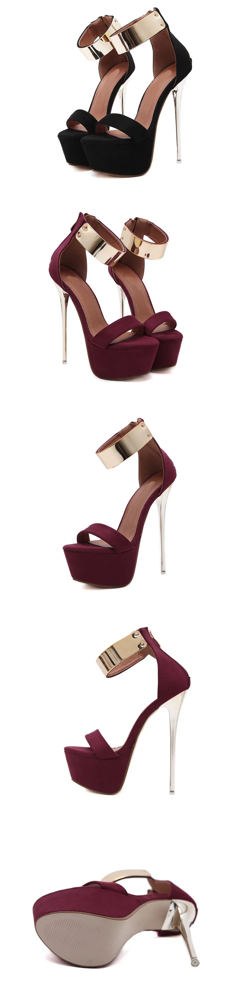Liyke Women's Sexy Platform Stiletto Sandals with Ankle Strap, 16CM High Heels for Party Club Pole Dance showcase 8