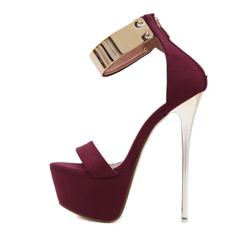 Liyke Women's Sexy Platform Stiletto Sandals with Ankle Strap, 16CM High Heels for Party Club Pole Dance thumbnail 5