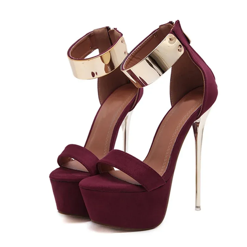 Liyke Women's Sexy Platform Stiletto Sandals with Ankle Strap, 16CM High Heels for Party Club Pole Dance thumbnail 4