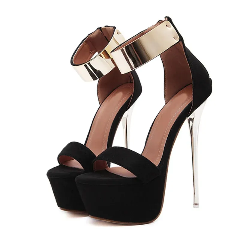 Liyke Women's Sexy Platform Stiletto Sandals with Ankle Strap, 16CM High Heels for Party Club Pole Dance thumbnail 3