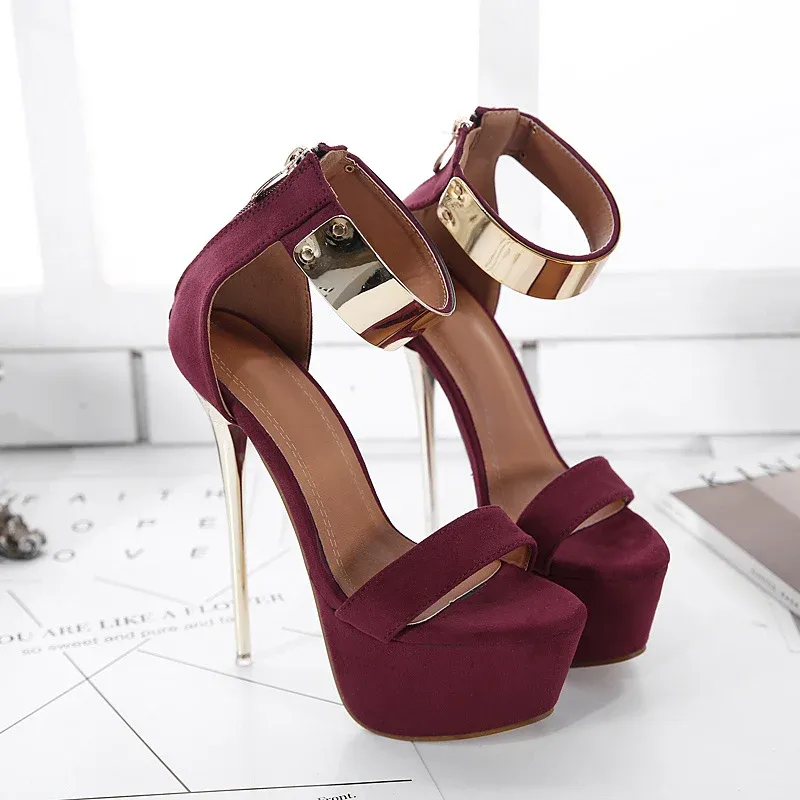 Liyke Women's Sexy Platform Stiletto Sandals with Ankle Strap, 16CM High Heels for Party Club Pole Dance showcase 7