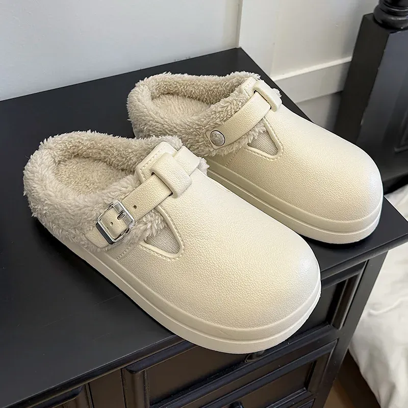 Waterproof EVA Indoor Outdoor Slippers for Women - Warm Plush Winter Shoes with Thick Anti-Slip Sole for Home & Daily Walking thumbnail 6