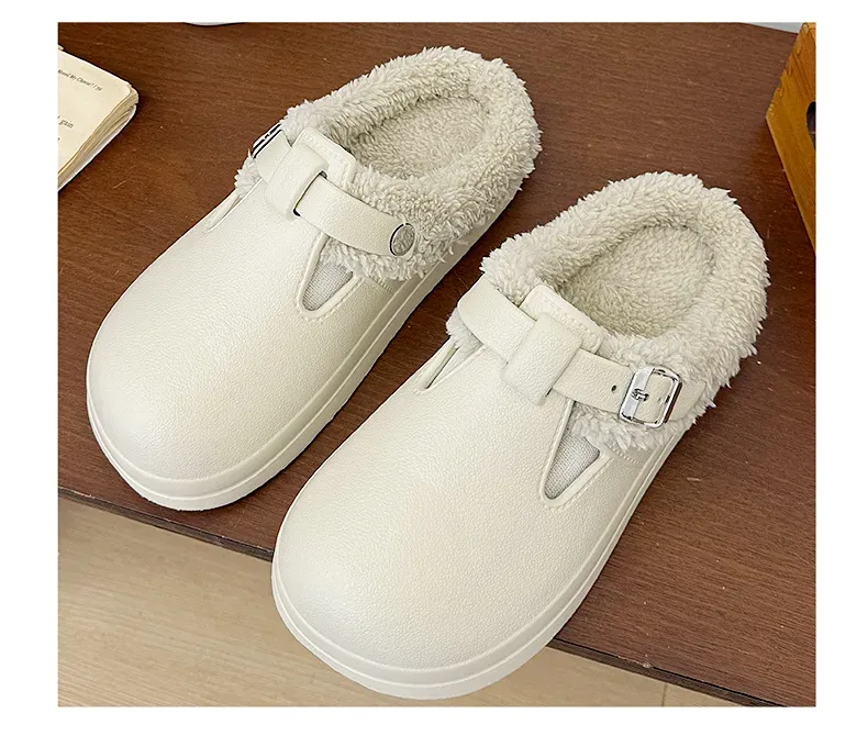 Waterproof EVA Indoor Outdoor Slippers for Women - Warm Plush Winter Shoes with Thick Anti-Slip Sole for Home & Daily Walking showcase 12