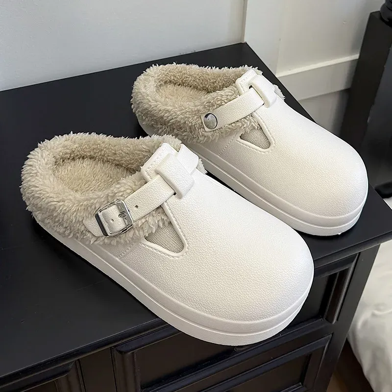 Waterproof EVA Indoor Outdoor Slippers for Women - Warm Plush Winter Shoes with Thick Anti-Slip Sole for Home & Daily Walking showcase 5