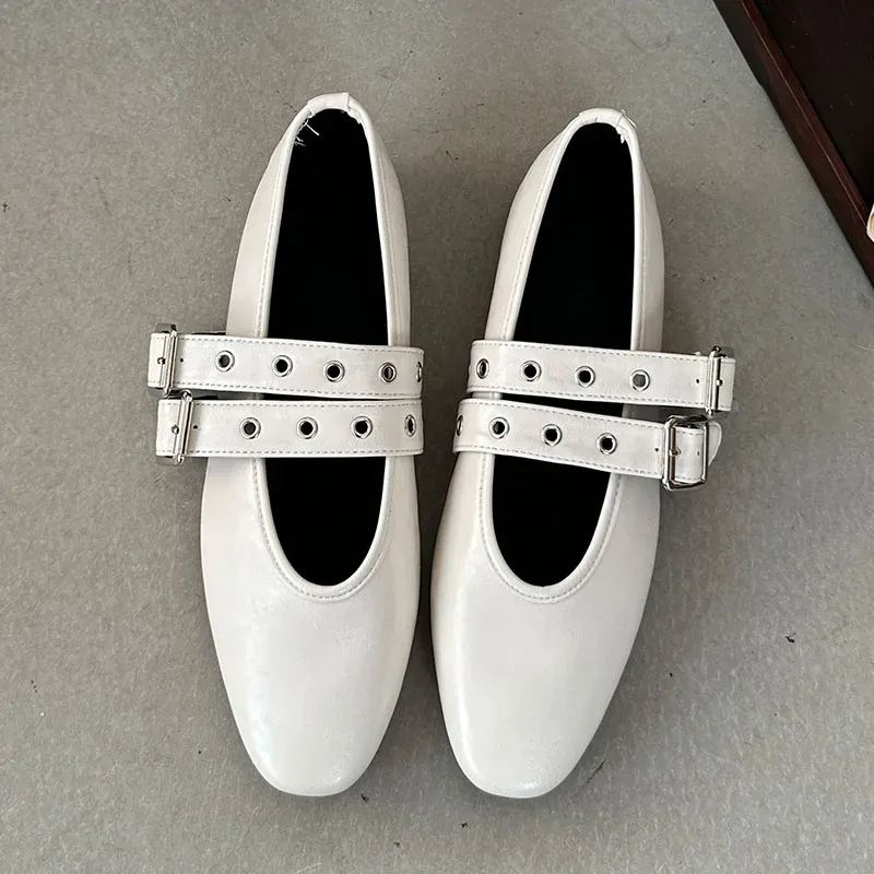Fashionable Women's Ballet Flats with Buckle Strap - Elegant Round Toe Ladies Dance Shoes for Spring, Chic Lolita Style showcase 5