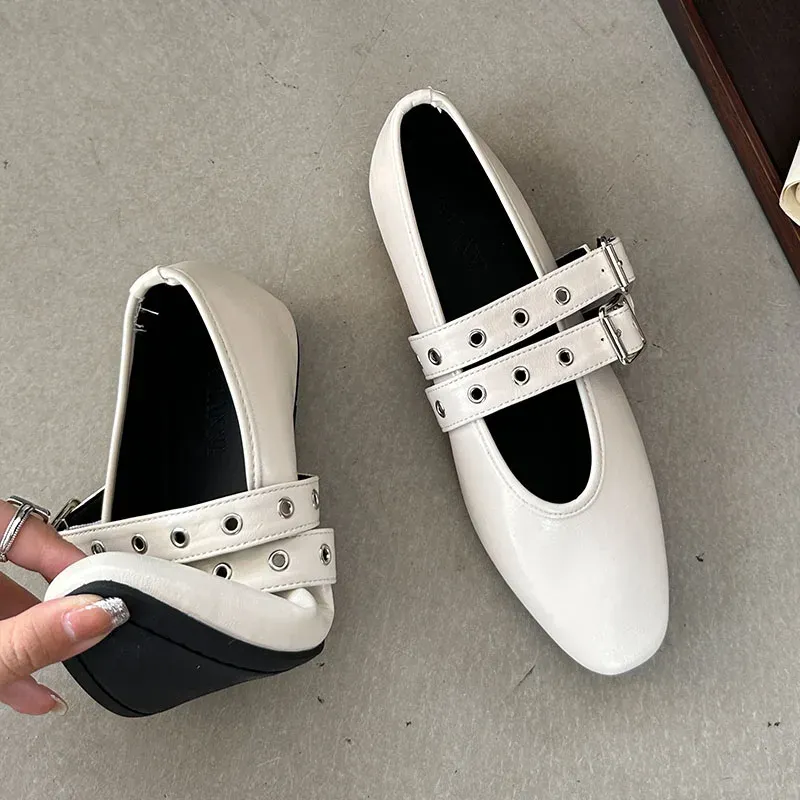 Fashionable Women's Ballet Flats with Buckle Strap - Elegant Round Toe Ladies Dance Shoes for Spring, Chic Lolita Style showcase 6