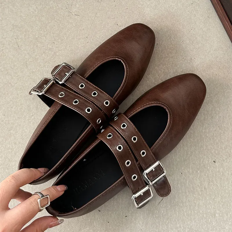 Fashionable Women's Ballet Flats with Buckle Strap - Elegant Round Toe Ladies Dance Shoes for Spring, Chic Lolita Style showcase 3