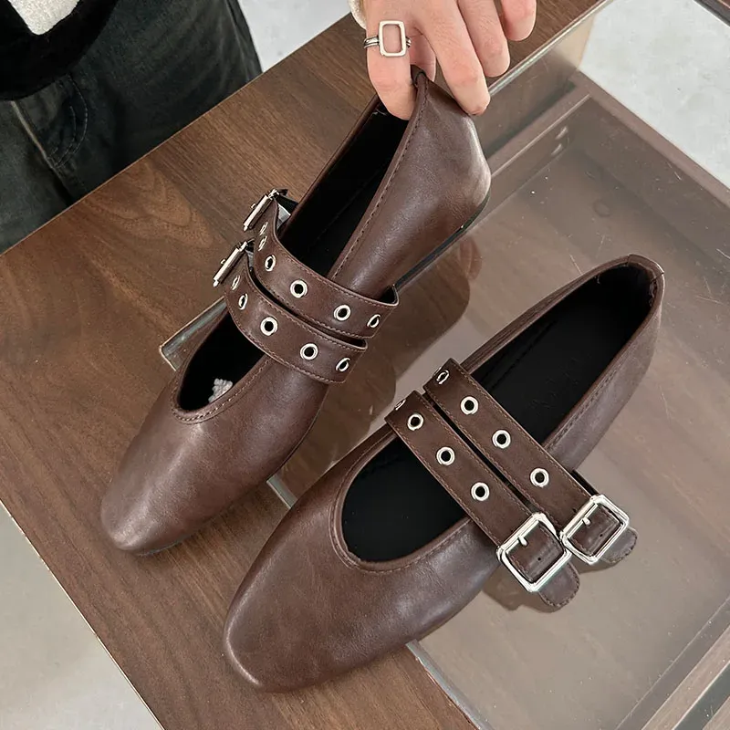 Fashionable Women's Ballet Flats with Buckle Strap - Elegant Round Toe Ladies Dance Shoes for Spring, Chic Lolita Style showcase 12