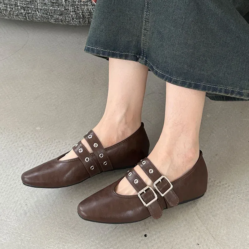 Fashionable Women's Ballet Flats with Buckle Strap - Elegant Round Toe Ladies Dance Shoes for Spring, Chic Lolita Style showcase 9
