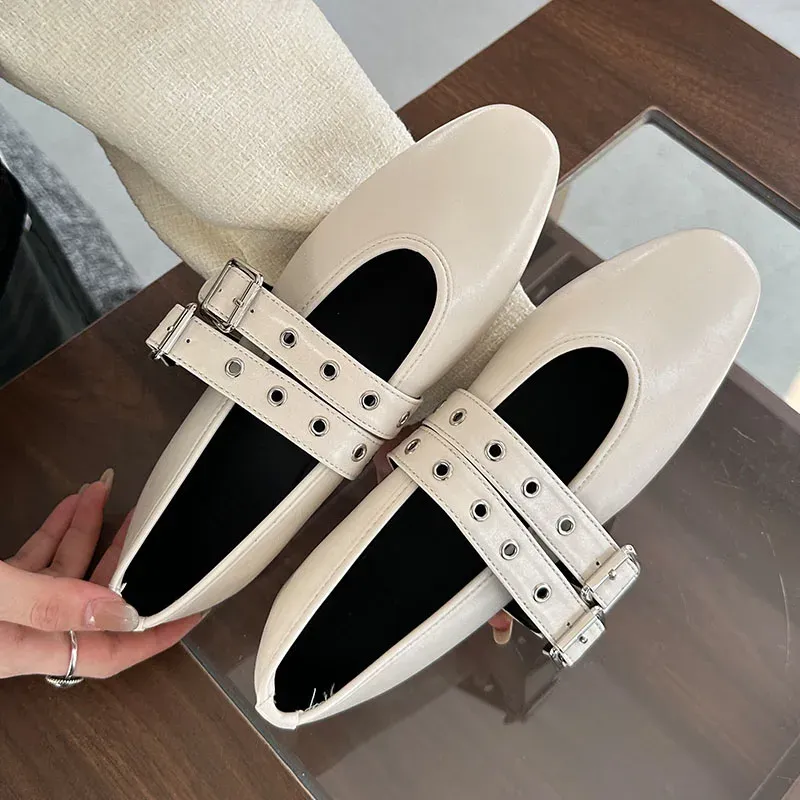 Fashionable Women's Ballet Flats with Buckle Strap - Elegant Round Toe Ladies Dance Shoes for Spring, Chic Lolita Style showcase 11