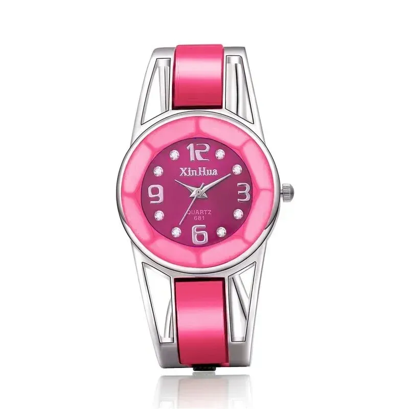 Luxury Stainless Steel Dial Quartz Bracelet Watch for Women - Elegant Ladies Wristwatch with Skeleton Design thumbnail 5
