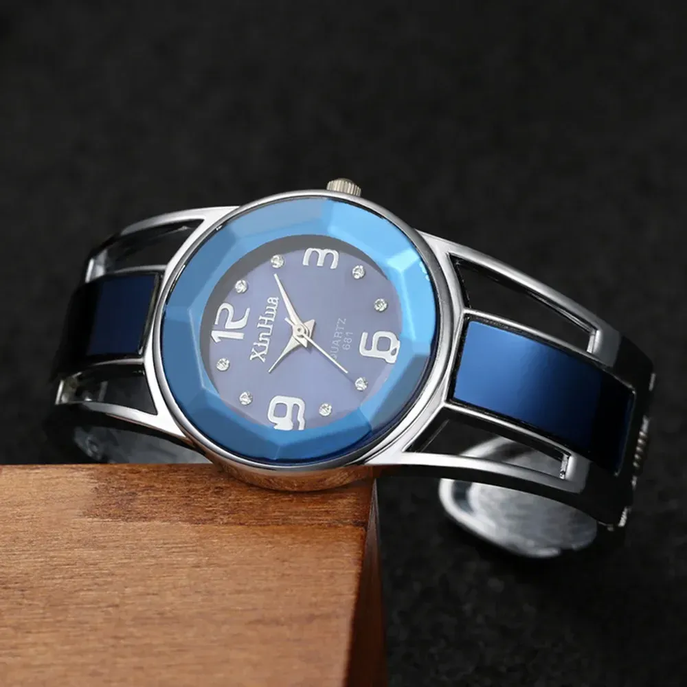 Luxury Stainless Steel Dial Quartz Bracelet Watch for Women - Elegant Ladies Wristwatch with Skeleton Design showcase 16