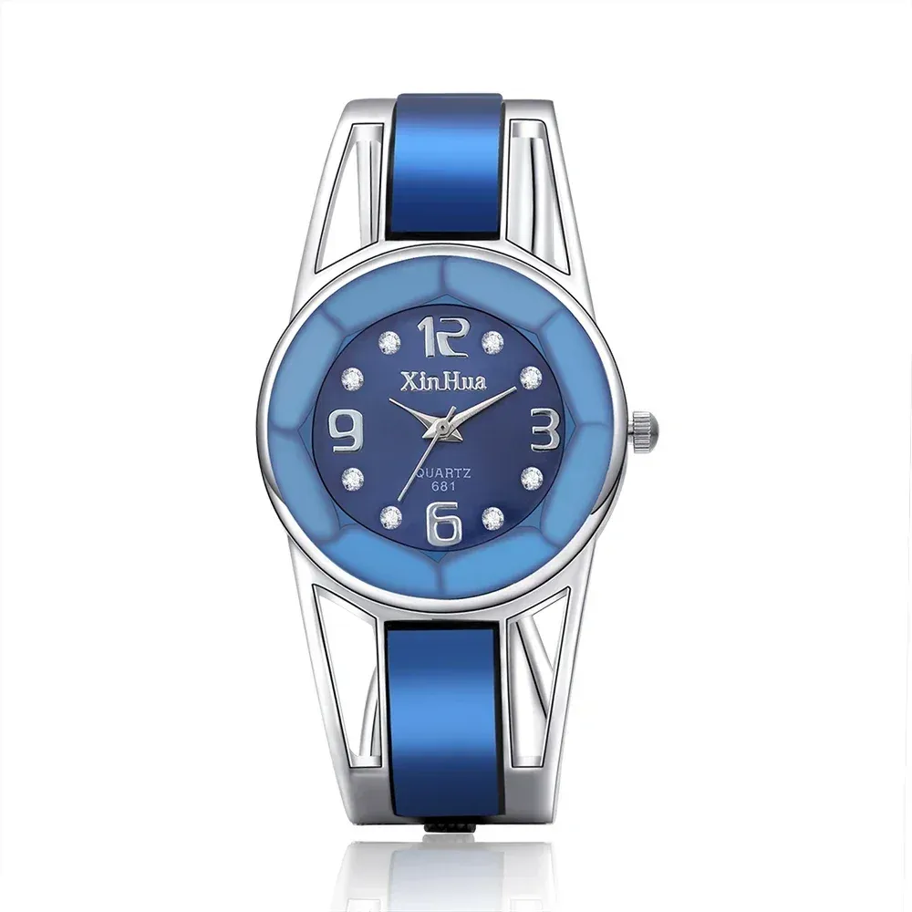 Luxury Stainless Steel Dial Quartz Bracelet Watch for Women - Elegant Ladies Wristwatch with Skeleton Design thumbnail 4