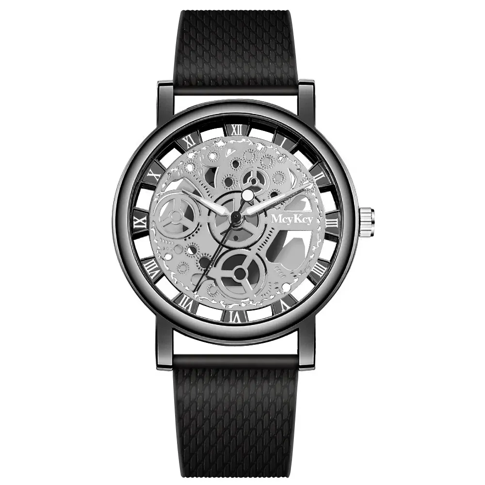 Fashionable Women's Skeleton Faux Mechanical Quartz Watch with Metal Mesh Strap - Elegant Rosy Gold Design for Casual & Sporty Looks showcase 28