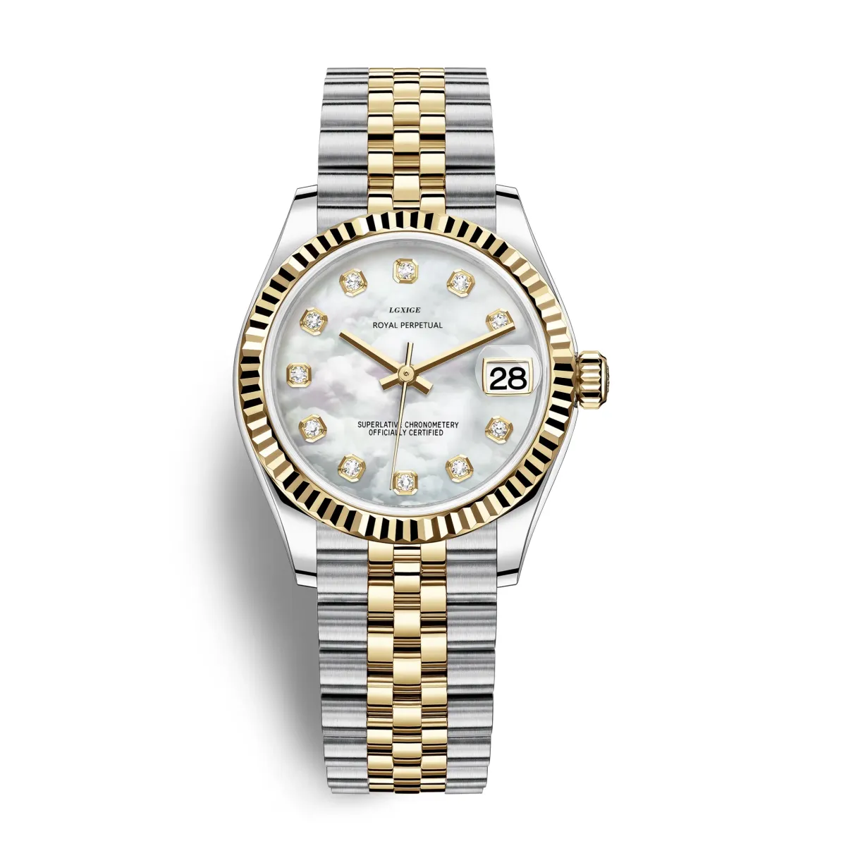 LGXIGE Luxury Women's Quartz Dress Watch - Elegant Stainless Steel Waterproof with Date Display, Original Fashion Wristwatch for Ladies showcase 2