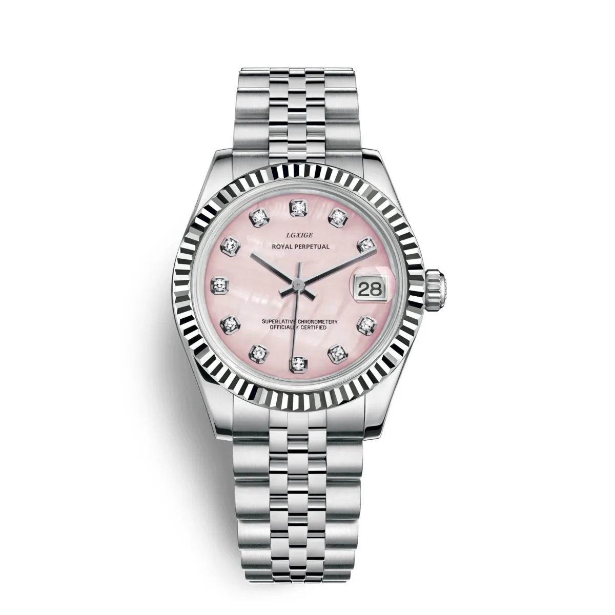 LGXIGE Luxury Women's Quartz Dress Watch - Elegant Stainless Steel Waterproof with Date Display, Original Fashion Wristwatch for Ladies showcase 7