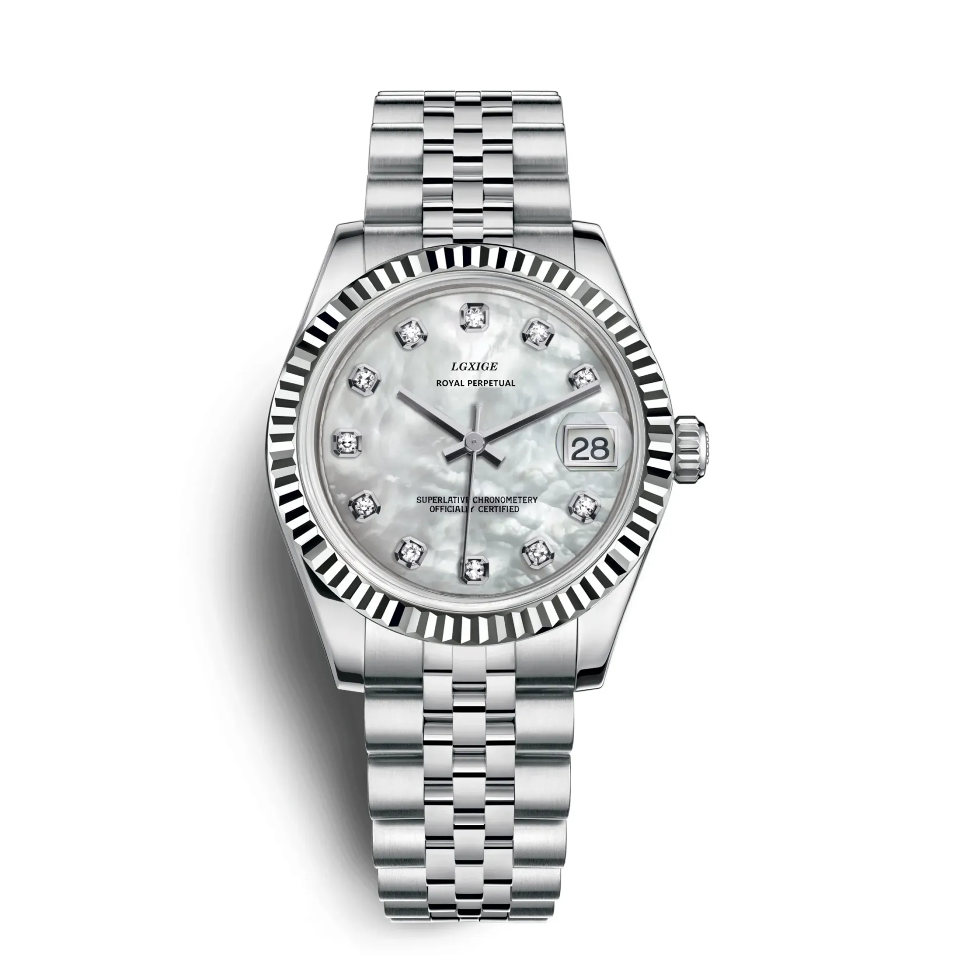 LGXIGE Luxury Women's Quartz Dress Watch - Elegant Stainless Steel Waterproof with Date Display, Original Fashion Wristwatch for Ladies thumbnail 3