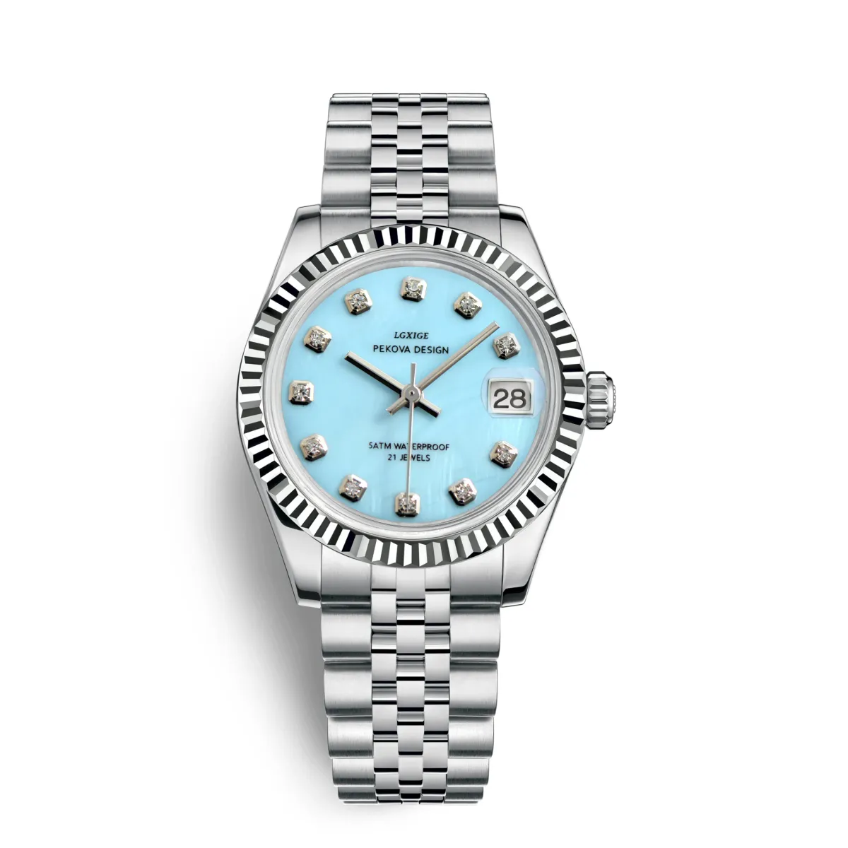 LGXIGE Luxury Women's Quartz Dress Watch - Elegant Stainless Steel Waterproof with Date Display, Original Fashion Wristwatch for Ladies showcase 6
