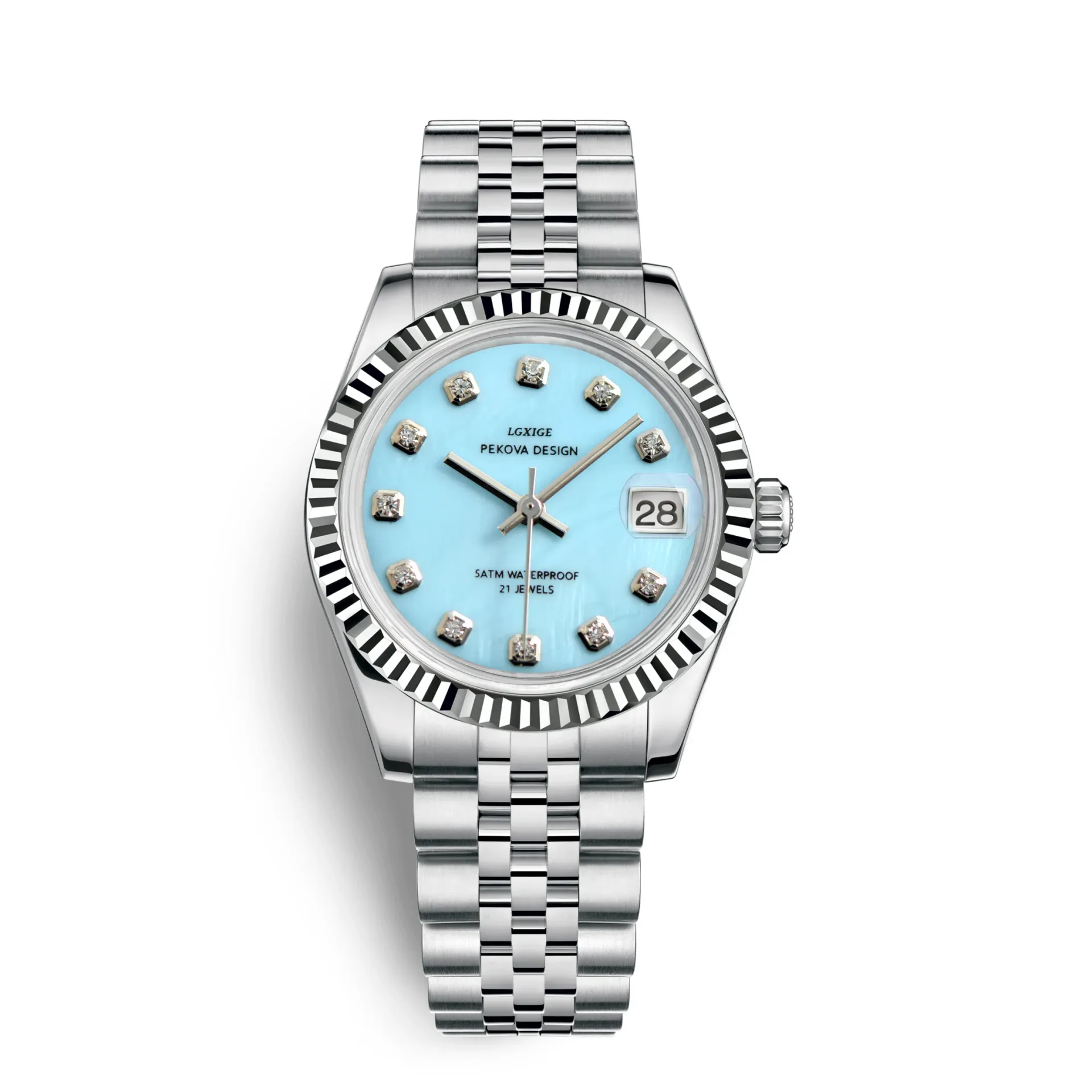 LGXIGE Luxury Women's Quartz Dress Watch - Elegant Stainless Steel Waterproof with Date Display, Original Fashion Wristwatch for Ladies thumbnail 4