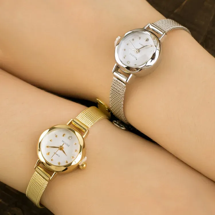 Women's Gold Casual Quartz Watch - Stainless Steel Mesh Band, Elegant Dress Style, Perfect for Ladies thumbnail 6