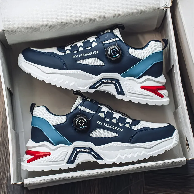 Men's Korean Fashion Sneakers: Casual Sports Shoes, Soft Sole, Non-Slip Outdoor Running Shoes for All Seasons, Student Style thumbnail 1