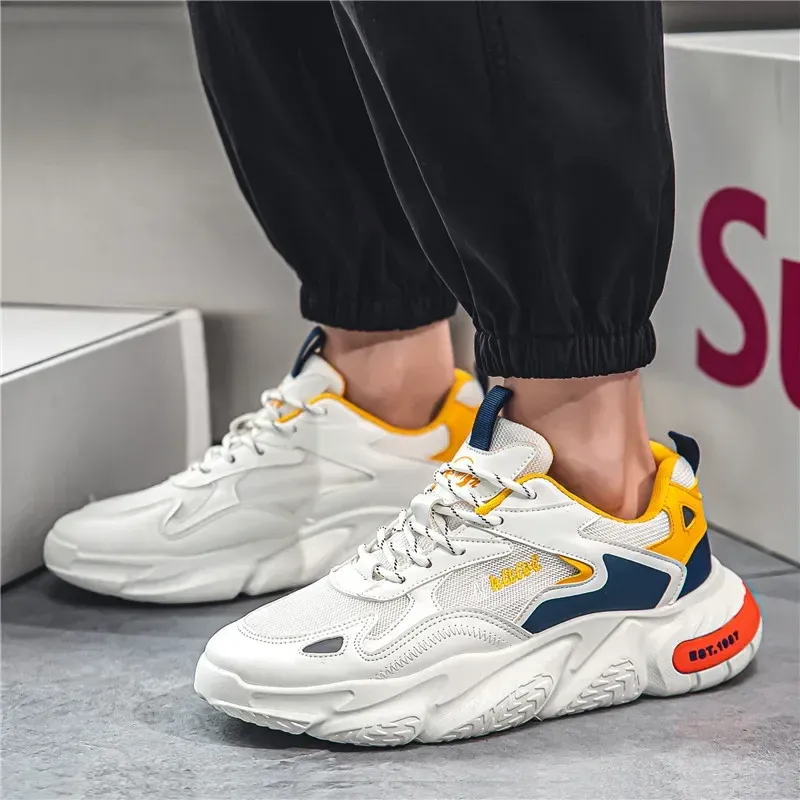 Men's Breathable Mesh Running Shoes - Trendy Casual Sneakers for Summer, Lightweight & Comfortable with Increased Height Design - Image 2