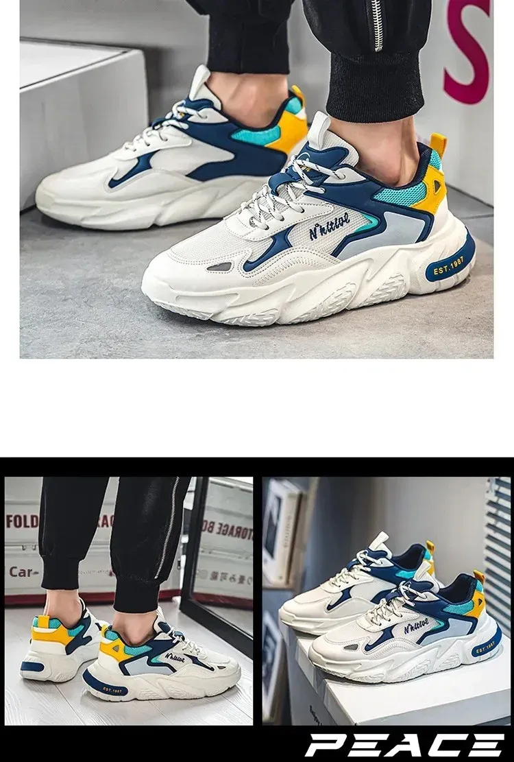 Men's Breathable Mesh Running Shoes - Trendy Casual Sneakers for Summer, Lightweight & Comfortable with Increased Height Design showcase 10