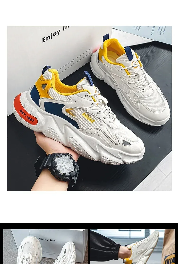 Men's Breathable Mesh Running Shoes - Trendy Casual Sneakers for Summer, Lightweight & Comfortable with Increased Height Design showcase 15