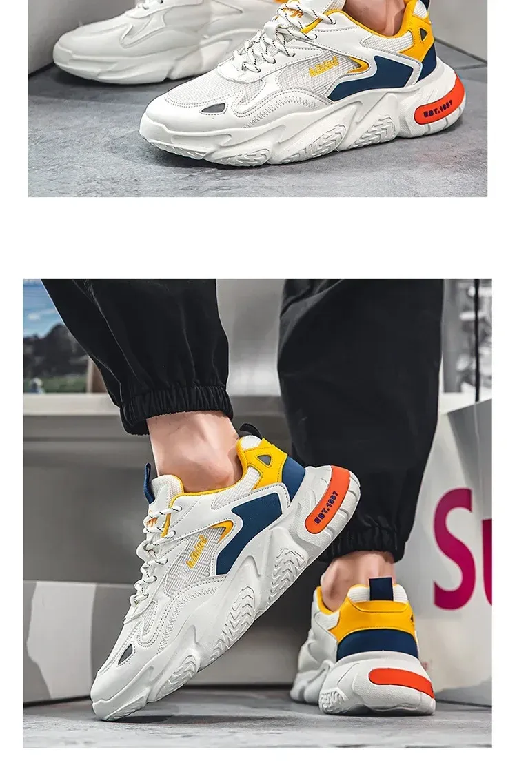 Men's Breathable Mesh Running Shoes - Trendy Casual Sneakers for Summer, Lightweight & Comfortable with Increased Height Design showcase 14