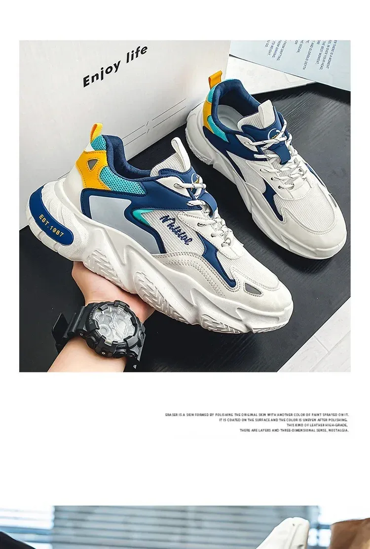Men's Breathable Mesh Running Shoes - Trendy Casual Sneakers for Summer, Lightweight & Comfortable with Increased Height Design showcase 8