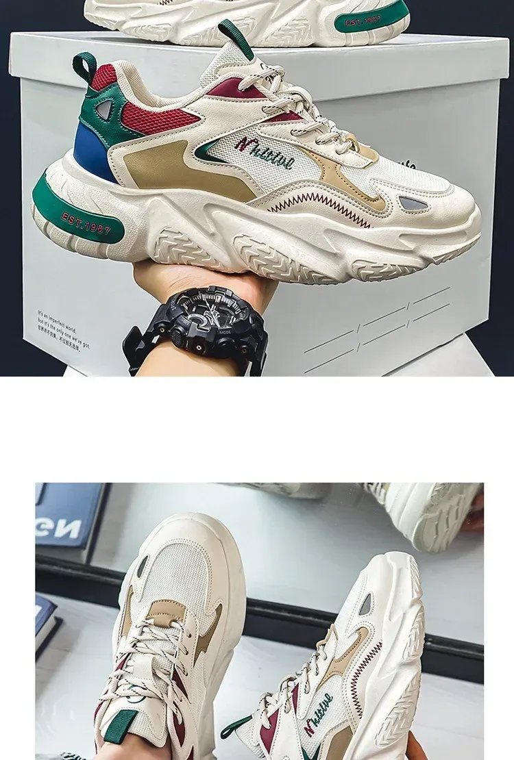 Men's Breathable Mesh Running Shoes - Trendy Casual Sneakers for Summer, Lightweight & Comfortable with Increased Height Design showcase 19