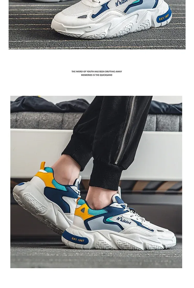 Men's Breathable Mesh Running Shoes - Trendy Casual Sneakers for Summer, Lightweight & Comfortable with Increased Height Design showcase 7