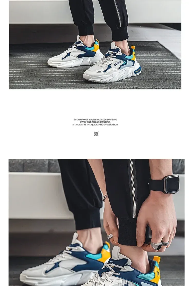 Men's Breathable Mesh Running Shoes - Trendy Casual Sneakers for Summer, Lightweight & Comfortable with Increased Height Design showcase 6
