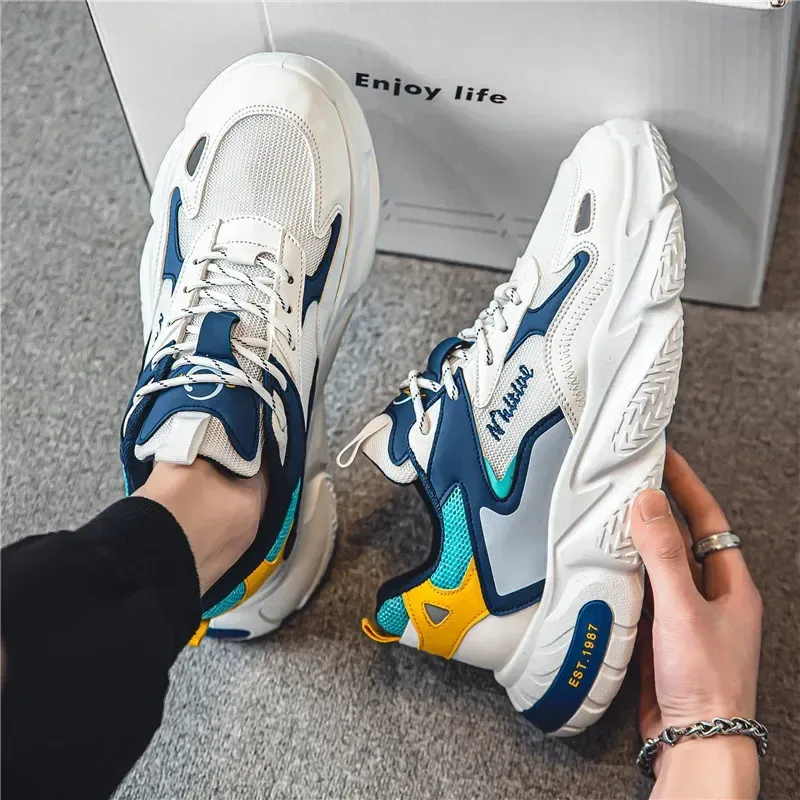 Men's Breathable Mesh Running Shoes - Trendy Casual Sneakers for Summer, Lightweight & Comfortable with Increased Height Design - Image 4