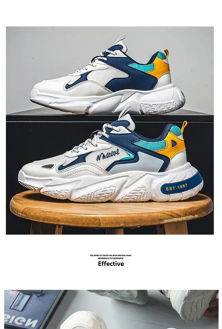 Men's Breathable Mesh Running Shoes - Trendy Casual Sneakers for Summer, Lightweight & Comfortable with Increased Height Design showcase 1