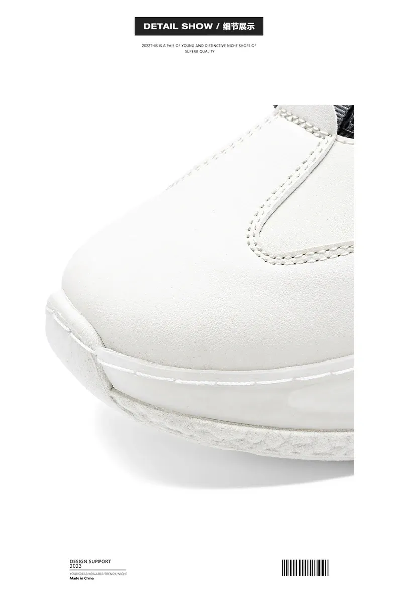 Men's Rotating Buckle Sneakers - Comfy Non-Slip Lace-Up Durable Artificial Leather Casual Shoes for Spring/Autumn Outdoor Activities showcase 3