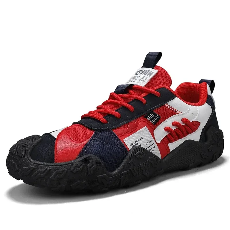 Men's Breathable Mesh Sneakers for Spring/Summer/Autumn: Casual Workwear PU Leather Lace-Up Outdoor Climbing Sports Shoes - Image 5