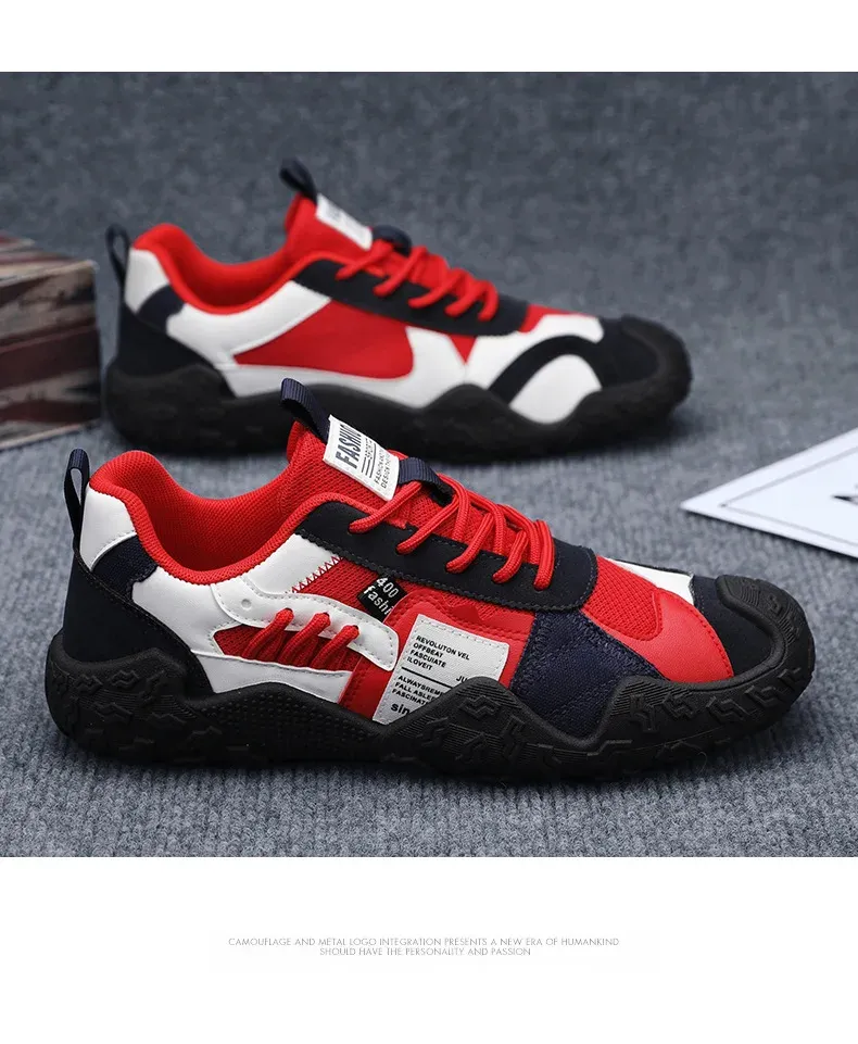 Men's Breathable Mesh Sneakers for Spring/Summer/Autumn: Casual Workwear PU Leather Lace-Up Outdoor Climbing Sports Shoes showcase 13