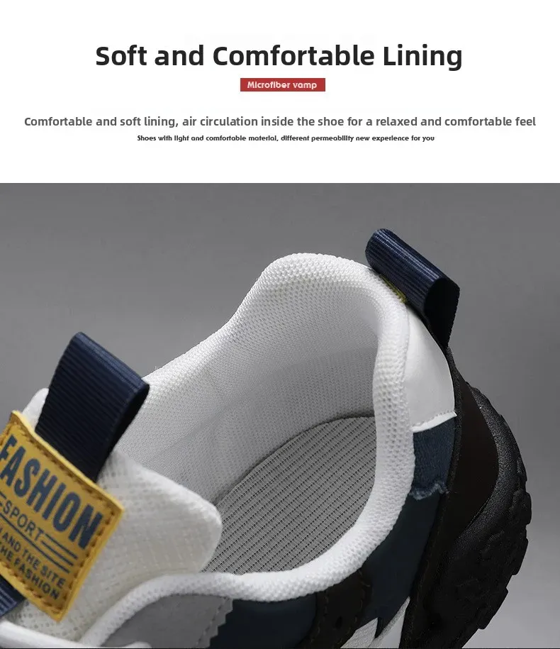 Men's Breathable Mesh Sneakers for Spring/Summer/Autumn: Casual Workwear PU Leather Lace-Up Outdoor Climbing Sports Shoes showcase 10