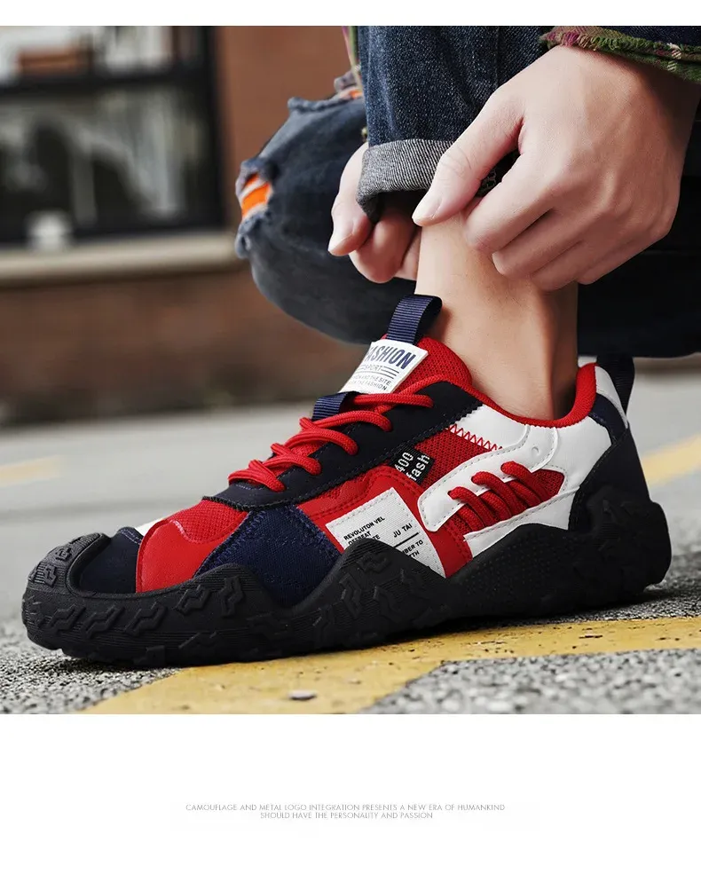 Men's Breathable Mesh Sneakers for Spring/Summer/Autumn: Casual Workwear PU Leather Lace-Up Outdoor Climbing Sports Shoes showcase 20