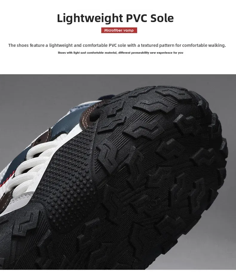 Men's Breathable Mesh Sneakers for Spring/Summer/Autumn: Casual Workwear PU Leather Lace-Up Outdoor Climbing Sports Shoes showcase 9