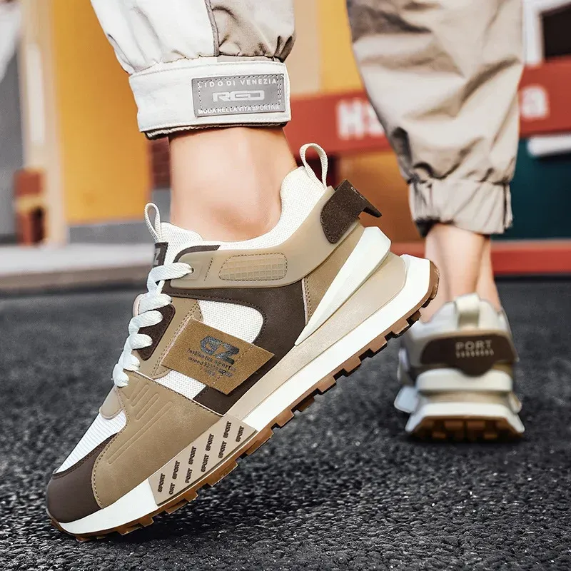 Men's Trendy Color Block Casual Sports Shoes, Low Top Running Sneakers, Durable Rubber Sole, Korean Fashion Style, Ideal for Outdoor & Gym