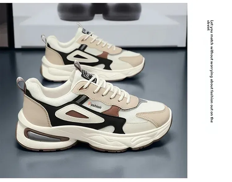 Breathable Mesh Men's Sports Shoes - Korean Style Trendy Dad Shoes with Thick Rubber Sole, Comfortable Polyurethane Insole for Spring/Summer Casual Wear showcase 18