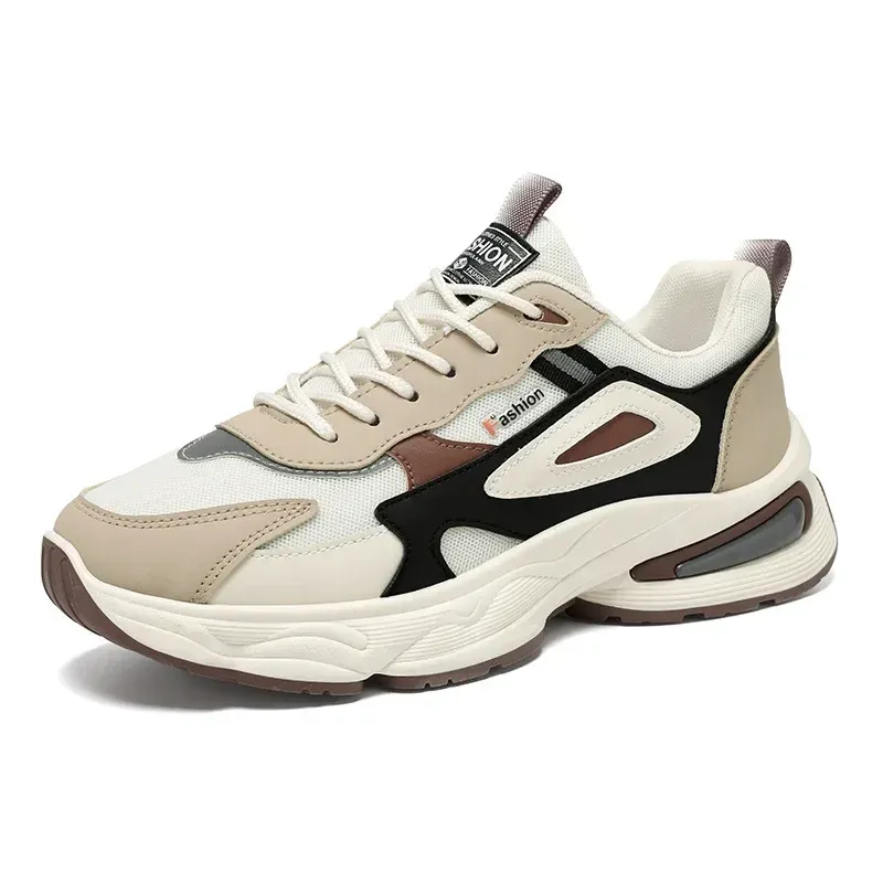 Breathable Mesh Men's Sports Shoes - Korean Style Trendy Dad Shoes with Thick Rubber Sole, Comfortable Polyurethane Insole for Spring/Summer Casual Wear - Image 5