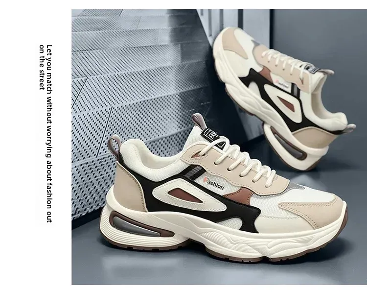 Breathable Mesh Men's Sports Shoes - Korean Style Trendy Dad Shoes with Thick Rubber Sole, Comfortable Polyurethane Insole for Spring/Summer Casual Wear showcase 20