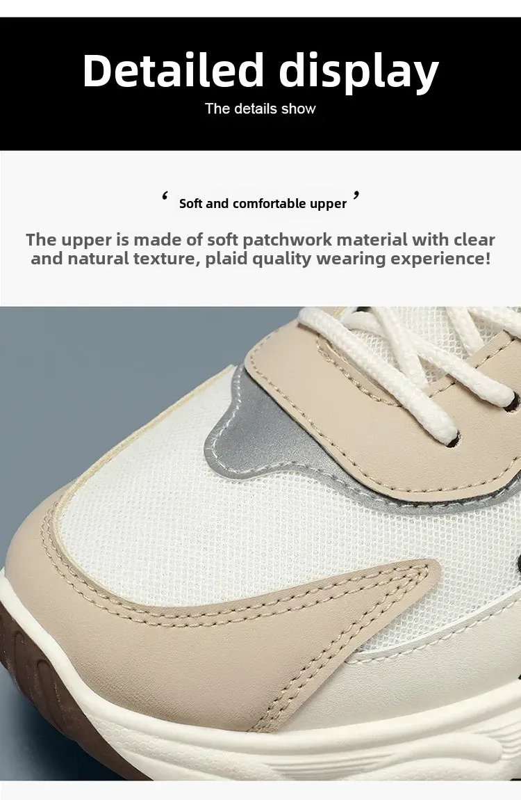 Breathable Mesh Men's Sports Shoes - Korean Style Trendy Dad Shoes with Thick Rubber Sole, Comfortable Polyurethane Insole for Spring/Summer Casual Wear showcase 5