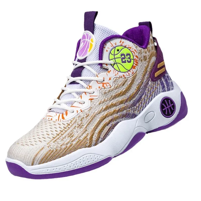 Men's High-Top Basketball Shoes - Breathable Mesh, Lightweight Injection Sole, Casual Sports Sneakers for Students & Athletes thumbnail 5