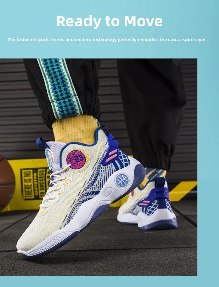 Men's High-Top Basketball Shoes - Breathable Mesh, Lightweight Injection Sole, Casual Sports Sneakers for Students & Athletes showcase 13