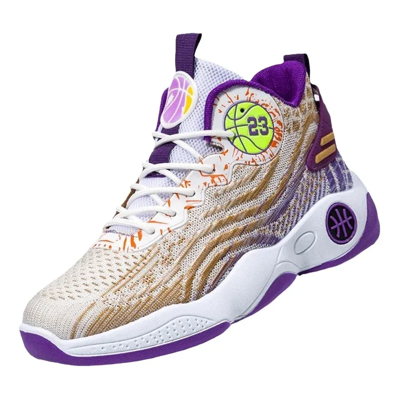 Men's High-Top Basketball Shoes - Breathable Mesh, Lightweight Injection Sole, Casual Sports Sneakers for Students & Athletes thumbnail 6